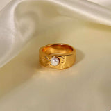 18K Gold-Plated Pearl Ring - Trendsi - Flyclothing LLC