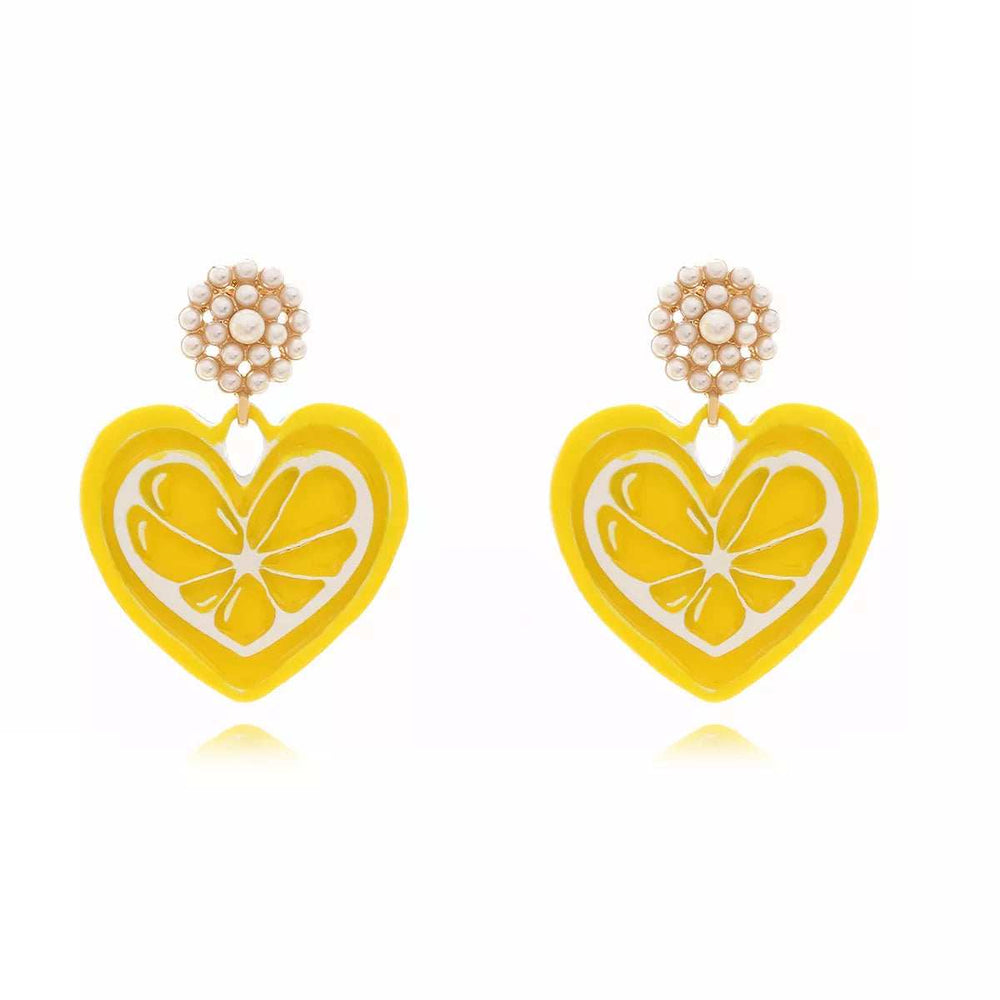 Heart Dangle Earrings with Pearl Accent - Trendsi - Flyclothing LLC