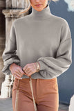 Mock Neck Dropped Shoulder Sweater - Trendsi - Flyclothing LLC
