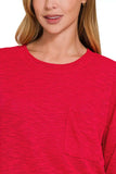 Zenana Slub Hacci Long Sleeve T-Shirt - Trendsi - Flyclothing LLC