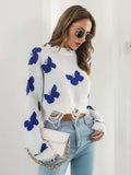 Distressed Butterfly Cropped Sweater - Trendsi - Flyclothing LLC