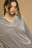 Umgee Soft Thermal Collared Long Sleeve Top - Trendsi - Flyclothing LLC