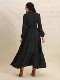 V-Neck Long Sleeve Dress - Trendsi - Flyclothing LLC