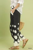 Umgee Hexagon Print Wide Leg Pants with Scalloped Hem - Trendsi - Flyclothing LLC