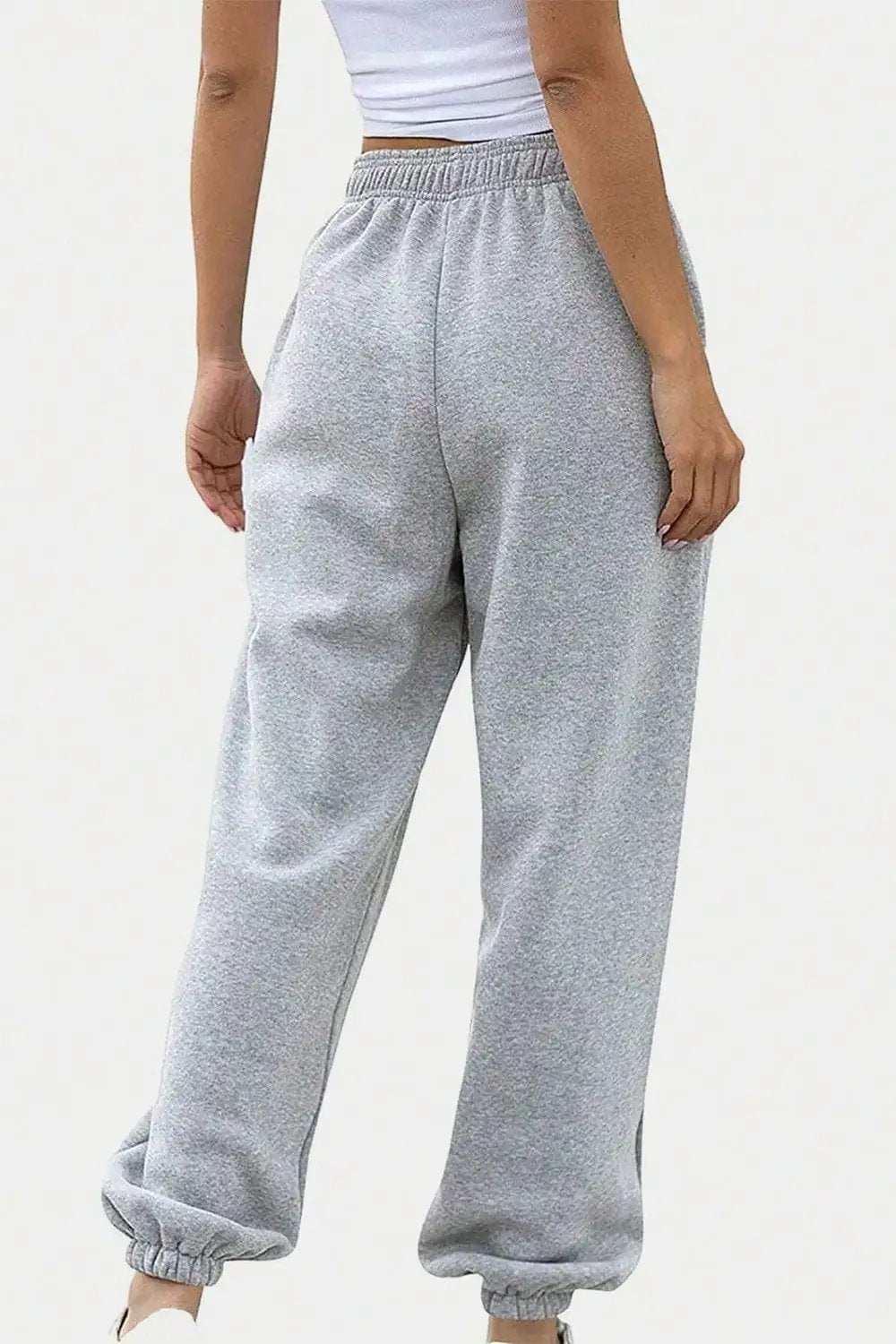 Elastic Waist Joggers with Pockets - Trendsi - Flyclothing LLC