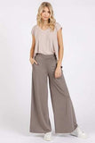 Mittoshop Yoga Air Stretch Elastic Waist Wide Leg Pants - Trendsi - Flyclothing LLC