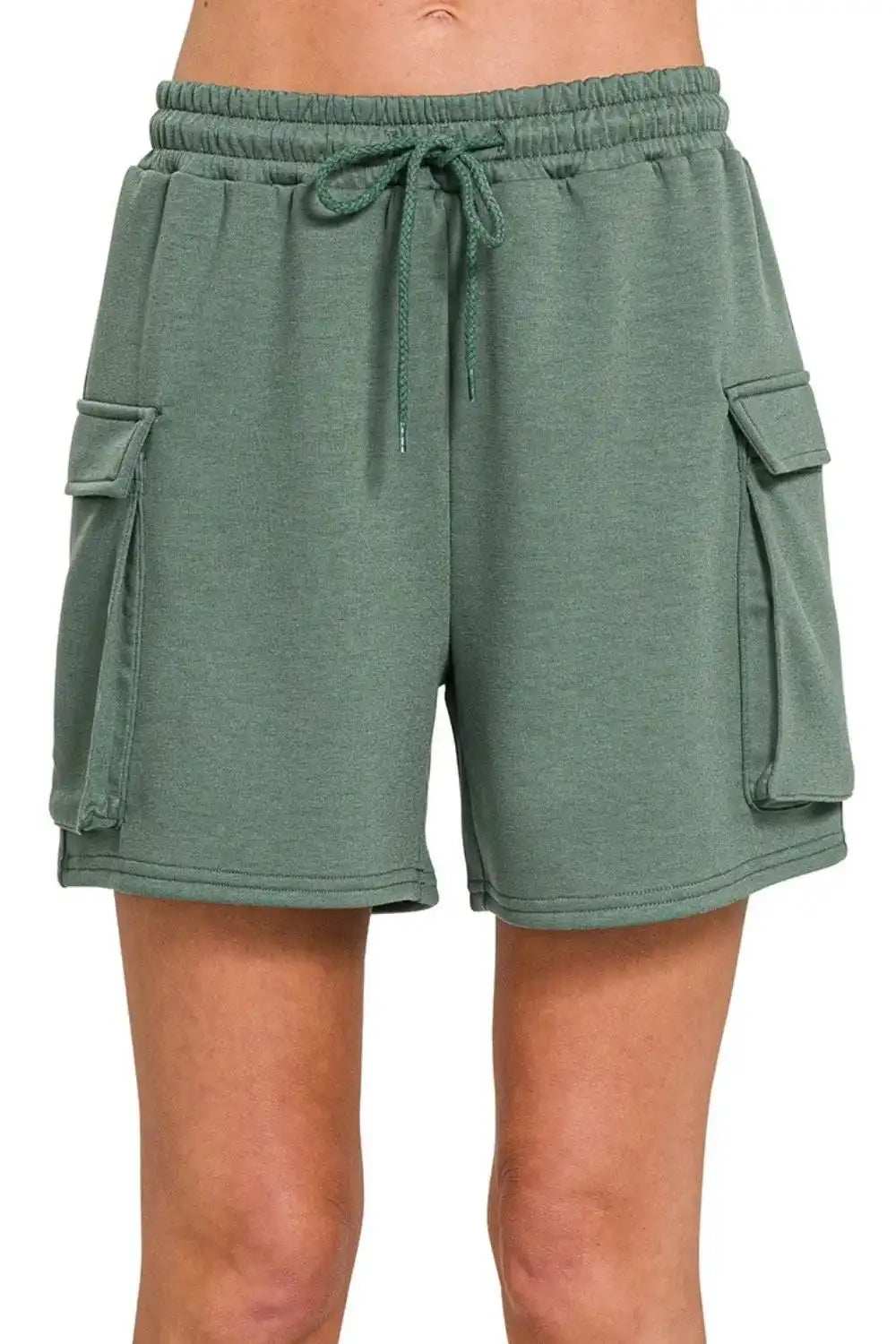 Zenana Scuba Thigh Pocket Shorts - Trendsi - Flyclothing LLC