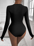 Perfee Twisted Round Neck Long Sleeve Bodysuit - Trendsi - Flyclothing LLC