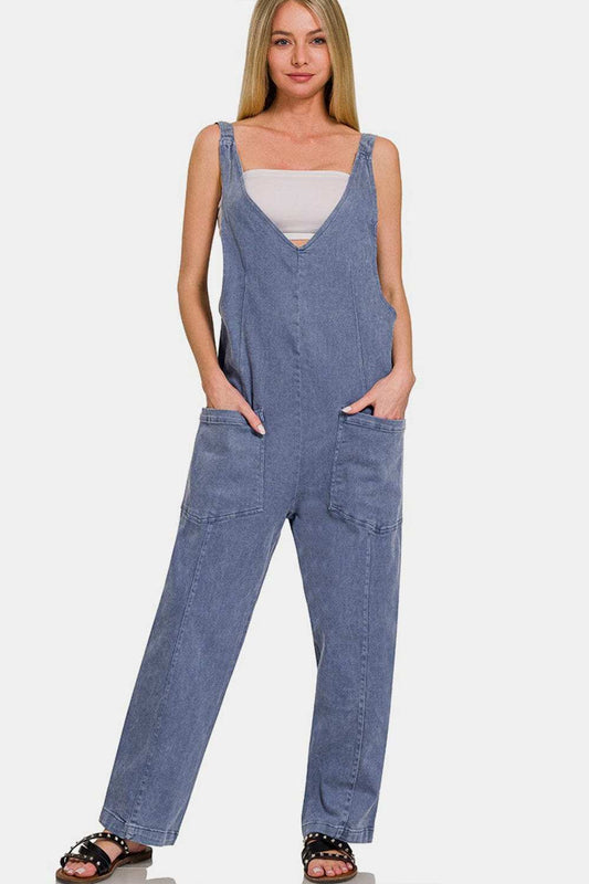 Zenana Pocketed Wide Strap Jumpsuit - Trendsi - Flyclothing LLC
