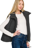 Zenana High Neck Zip-Up Vest Coat - Trendsi - Flyclothing LLC