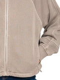 Zenana Fleece Pigment Dye Zip Up Hoodie with Pockets - Trendsi - Flyclothing LLC