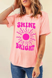 SHINE BRIGHT Round Neck Short Sleeve T-Shirt - Trendsi - Flyclothing LLC