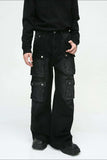 Multi-Pocket Cargo Wide-Leg Jeans - Trendsi - Flyclothing LLC