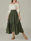 Smocked Waist Band Ruched Layered Skirt - Trendsi - Flyclothing LLC