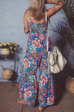 Floral Smocked Spaghetti Straps Wide Leg Jumpsuit - Trendsi - Flyclothing LLC