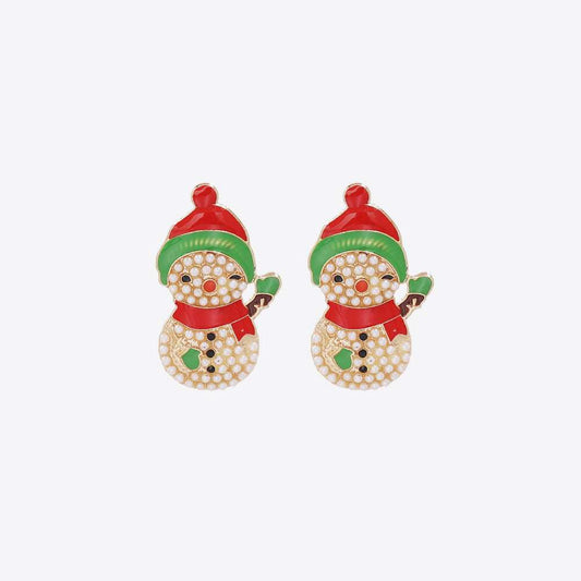 Snowman Rhinestone Alloy Earrings - Trendsi - Flyclothing LLC