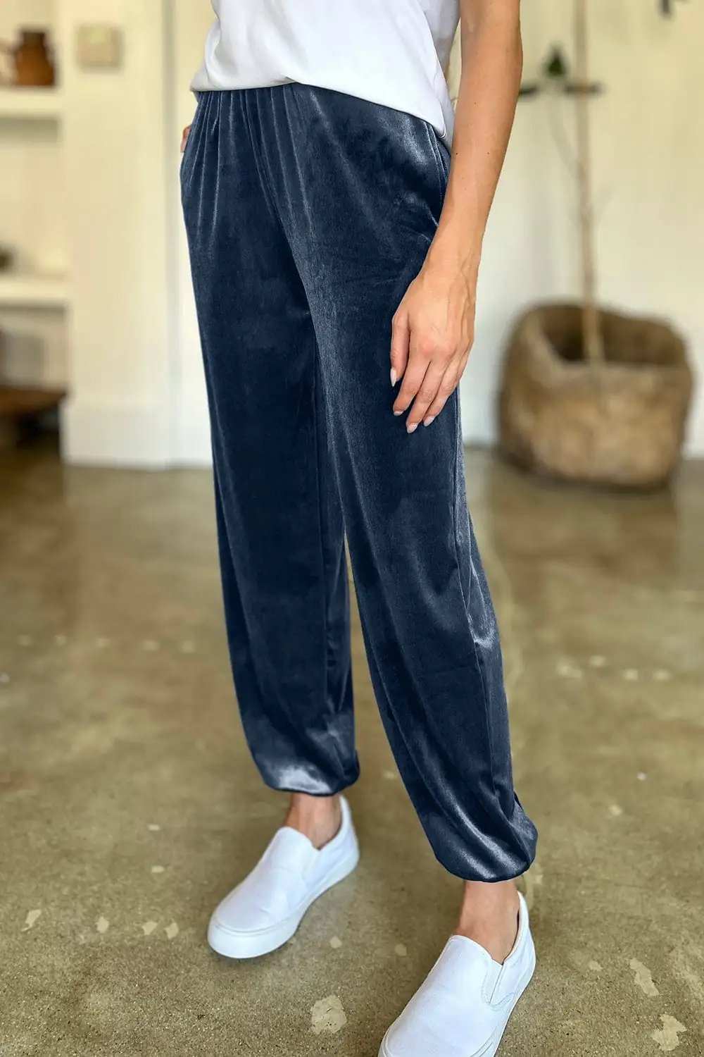 Pocketed Elastic Waist Joggers - Trendsi - Flyclothing LLC