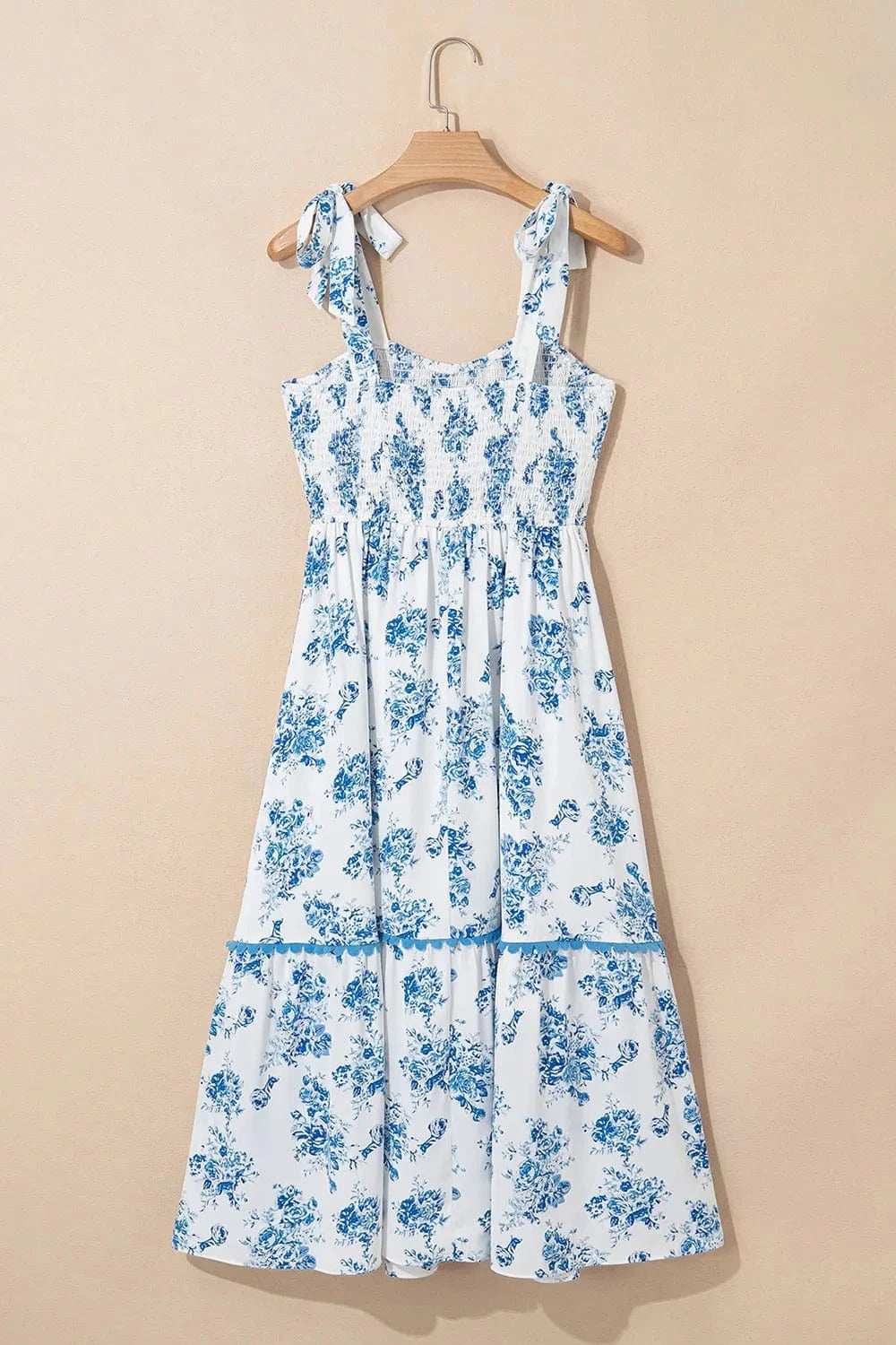 Printed Tie Shoulder Dress - Trendsi - Flyclothing LLC