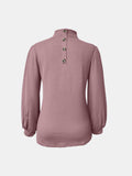 Full Size Mock Neck Long Sleeve T-Shirt - Trendsi - Flyclothing LLC