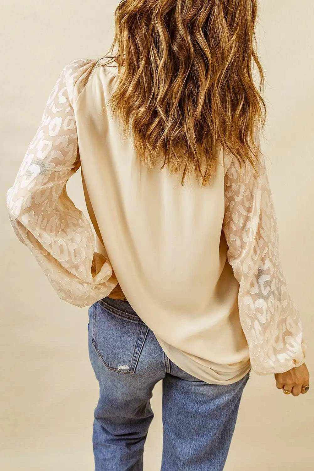 Tassel Tie Neck Long Sleeve Blouse - Trendsi - Flyclothing LLC