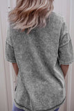 Mineral Wash Drop Shoulder Round Neck T-Shirt - Trendsi - Flyclothing LLC