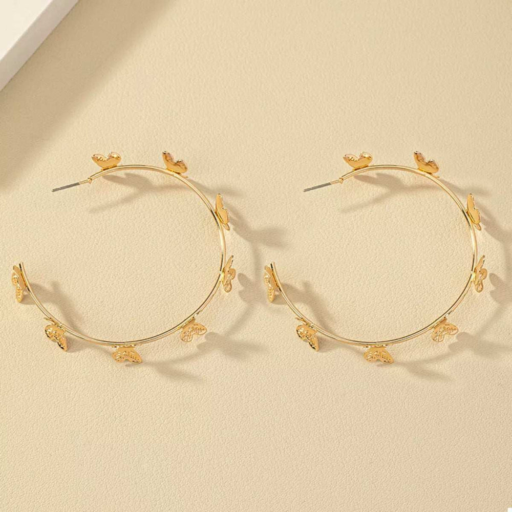 Butterfly Vine Hoop Earrings - Trendsi - Flyclothing LLC