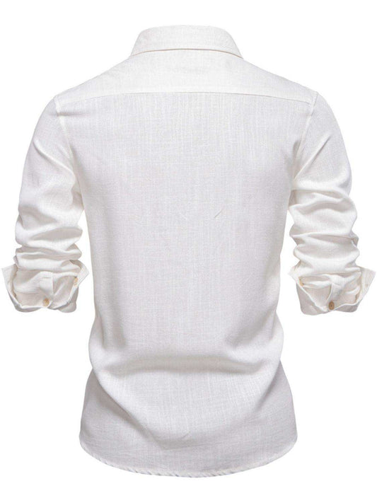 Men's Button Down Collared Neck Shirt - Trendsi - Flyclothing LLC