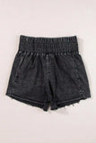 High Waist Raw Hem Denim Shorts - Trendsi - Flyclothing LLC