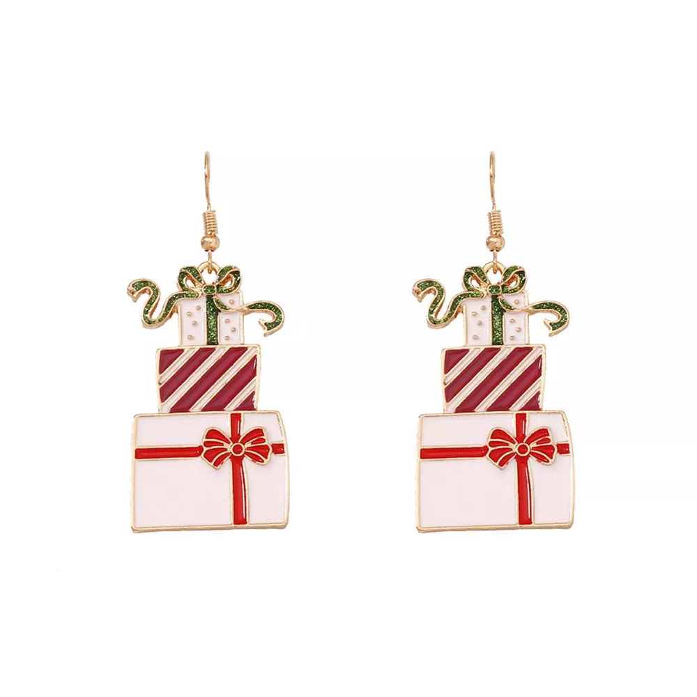 Christmas Gift Box Dangle Earrings - Trendsi - Flyclothing LLC