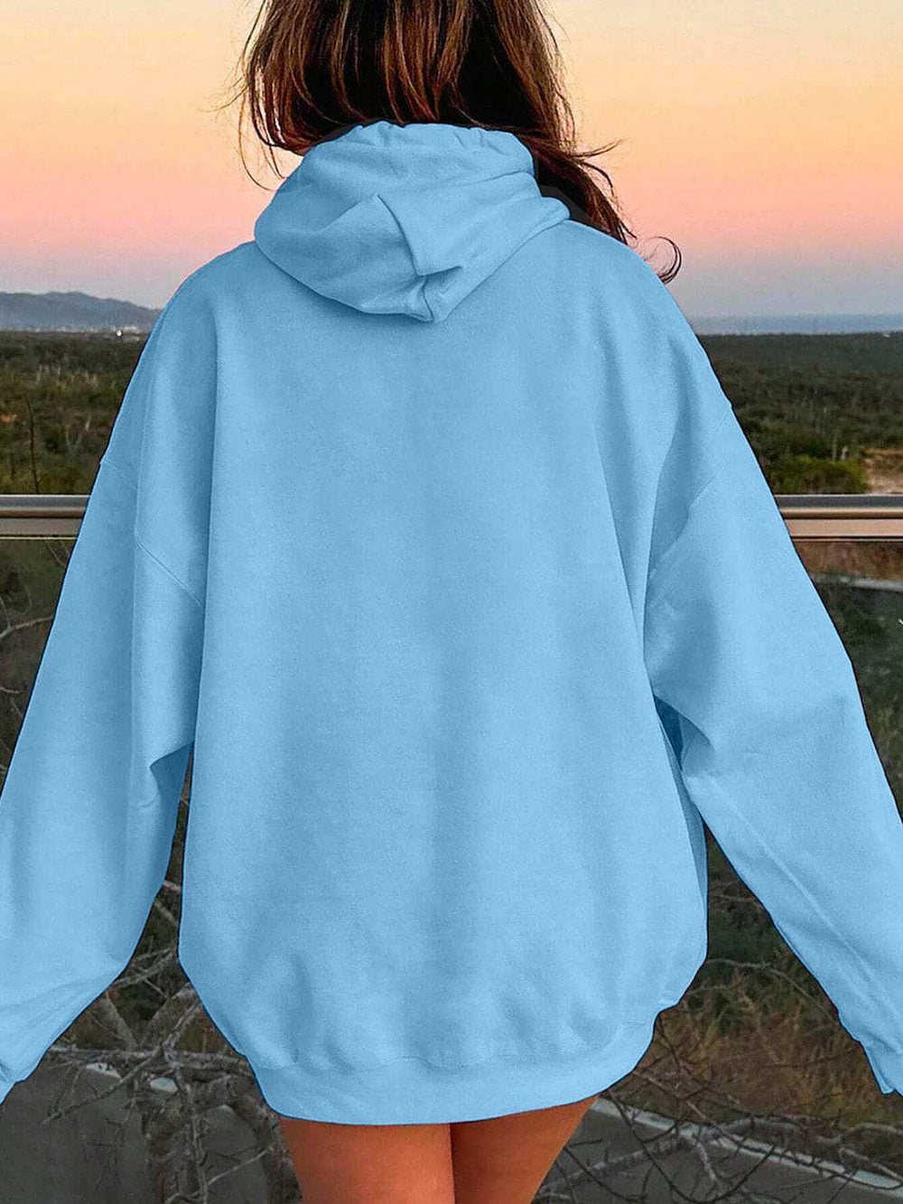 Drawstring Dropped Shoulder Hoodie - Trendsi - Flyclothing LLC