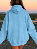 Drawstring Dropped Shoulder Hoodie - Trendsi - Flyclothing LLC