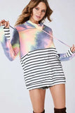 BiBi Tie Dye French Terry Cowl Neck Top - Trendsi - Flyclothing LLC