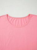 Ruffle Hem Round Neck Relaxed T-Shirt - Trendsi - Flyclothing LLC