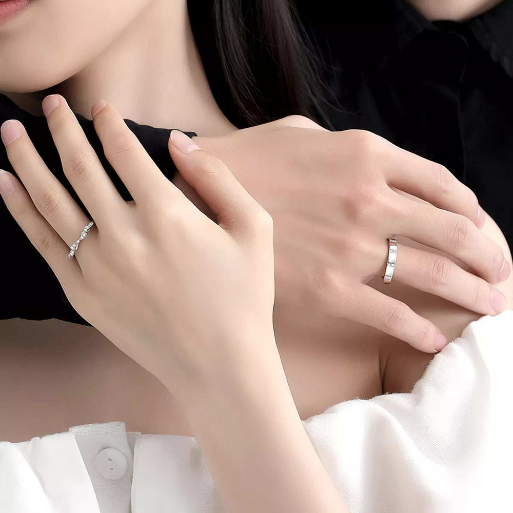 925 Sterling Silver Zircon Minimalist Ring - Trendsi - Flyclothing LLC