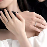 925 Sterling Silver Zircon Minimalist Ring - Trendsi - Flyclothing LLC