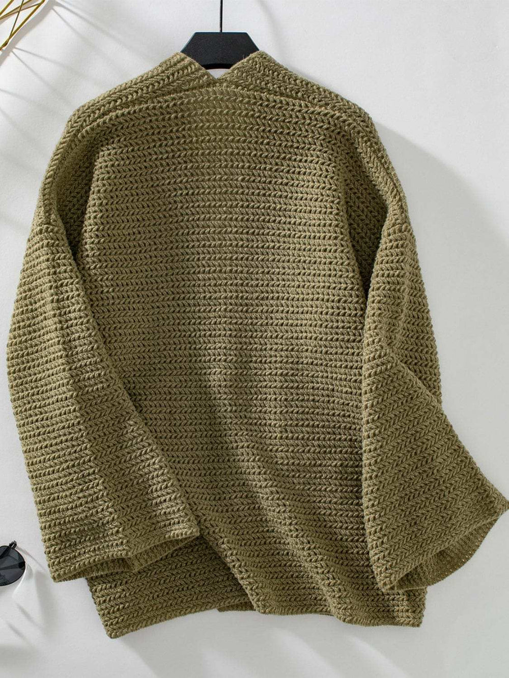 Open Front Long Sleeve Cardigan - Trendsi - Flyclothing LLC