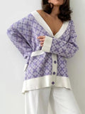 Geometric Pattern Button-Down Cardigan - Trendsi - Flyclothing LLC