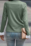 Lace Detail Round Neck Long Sleeve T-Shirt - Trendsi - Flyclothing LLC