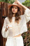 POL Openwork Balloon Sleeve Knit Cover Up - Trendsi - Flyclothing LLC
