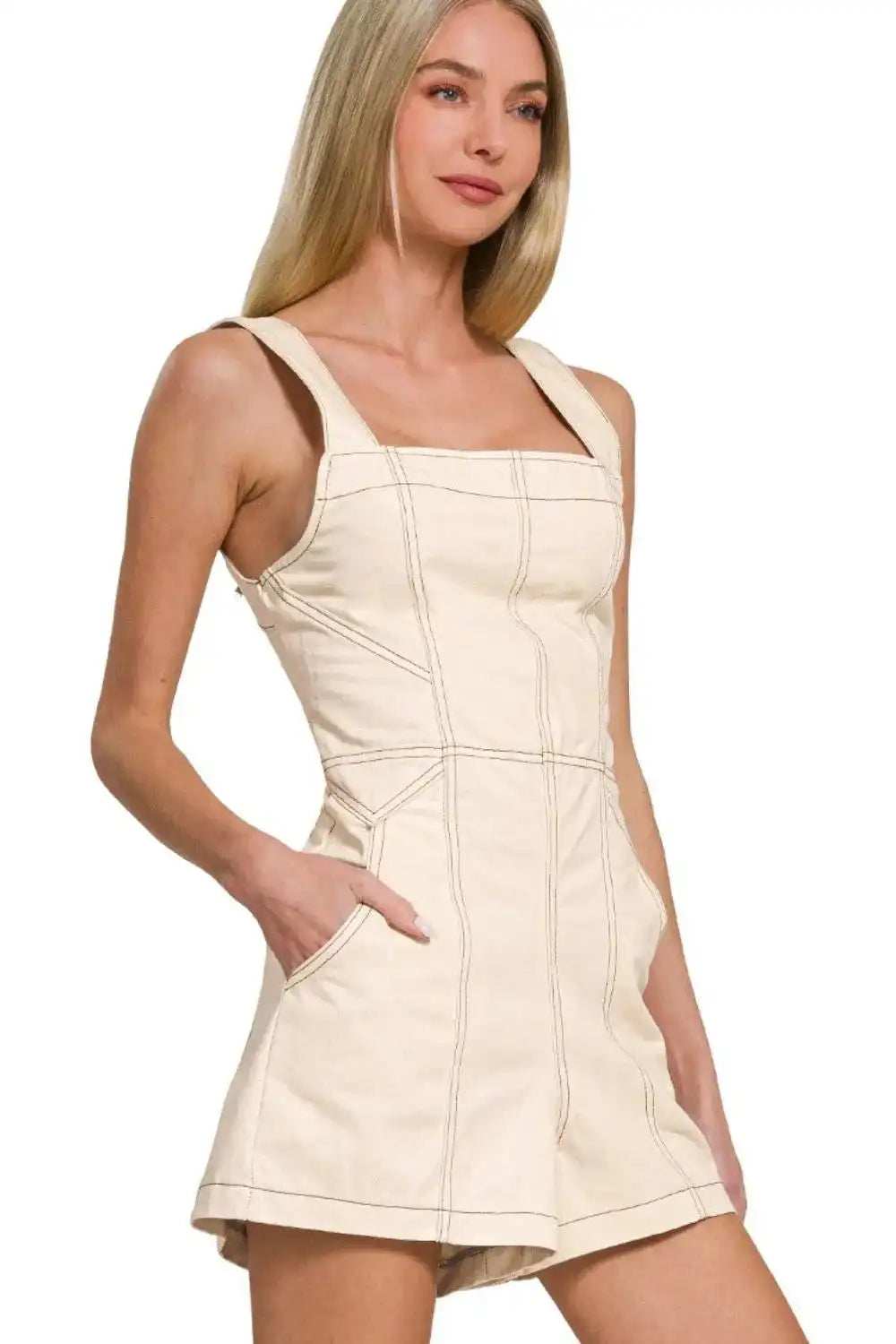 Zenana Tie Back Romper - Trendsi - Flyclothing LLC