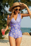 Tied Printed Surplice One-Piece Swimwear - Trendsi - Flyclothing LLC
