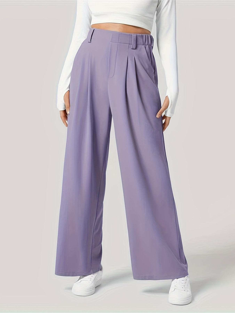 Wide Leg Pants with Pockets - Trendsi - Flyclothing LLC