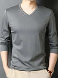 Men's V-Neck Long Sleeve T-Shirt - Trendsi - Flyclothing LLC