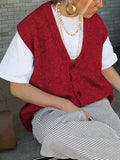 Button-Front Sweater Vest - Trendsi - Flyclothing LLC
