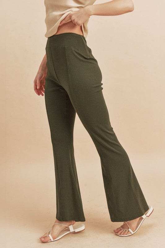 Aemi + Co High Waist Flare Pants - Trendsi - Flyclothing LLC