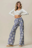 BiBi Flower Printed Side Pocket Wide Pants - Trendsi - Flyclothing LLC