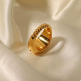 18K Gold-Plated Zircon Ring - Trendsi - Flyclothing LLC