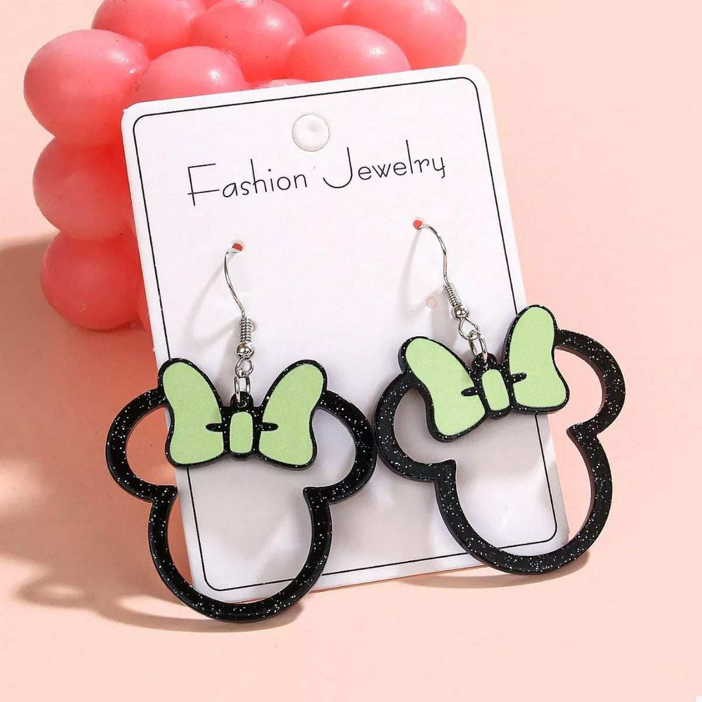 Mickey Mouse Bow Drop Earrings - Trendsi - Flyclothing LLC