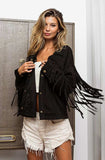 BiBi Suede Fringe Long Sleeve Jacket - Trendsi - Flyclothing LLC