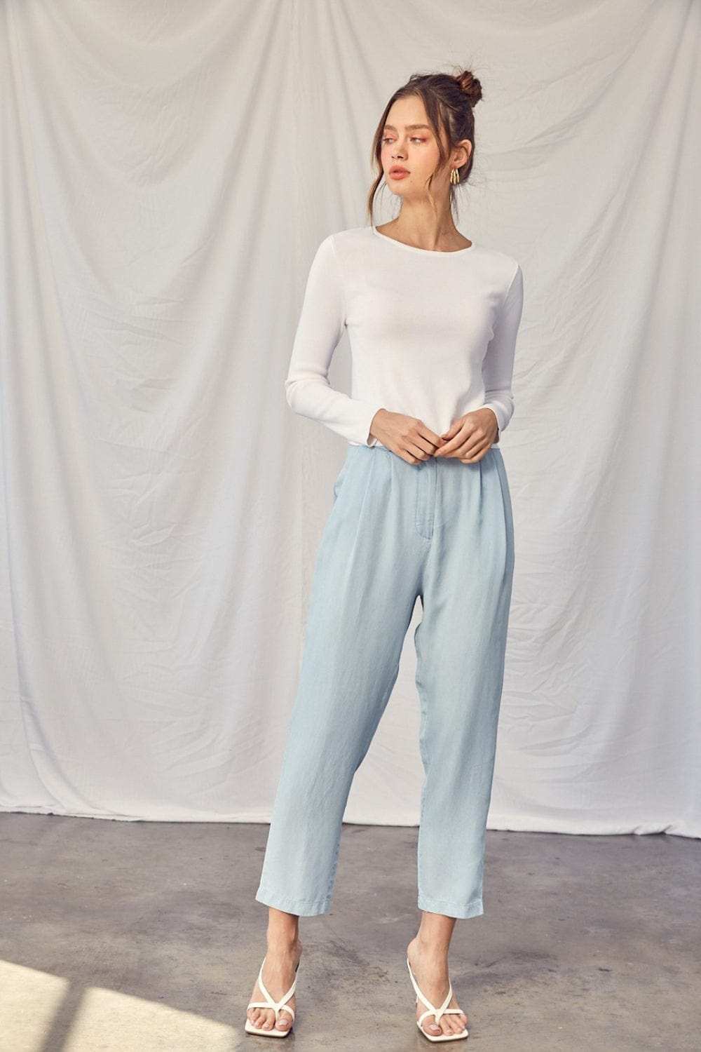 Idem Ditto Twisted Backless Long Sleeve Knit Top - Trendsi - Flyclothing LLC